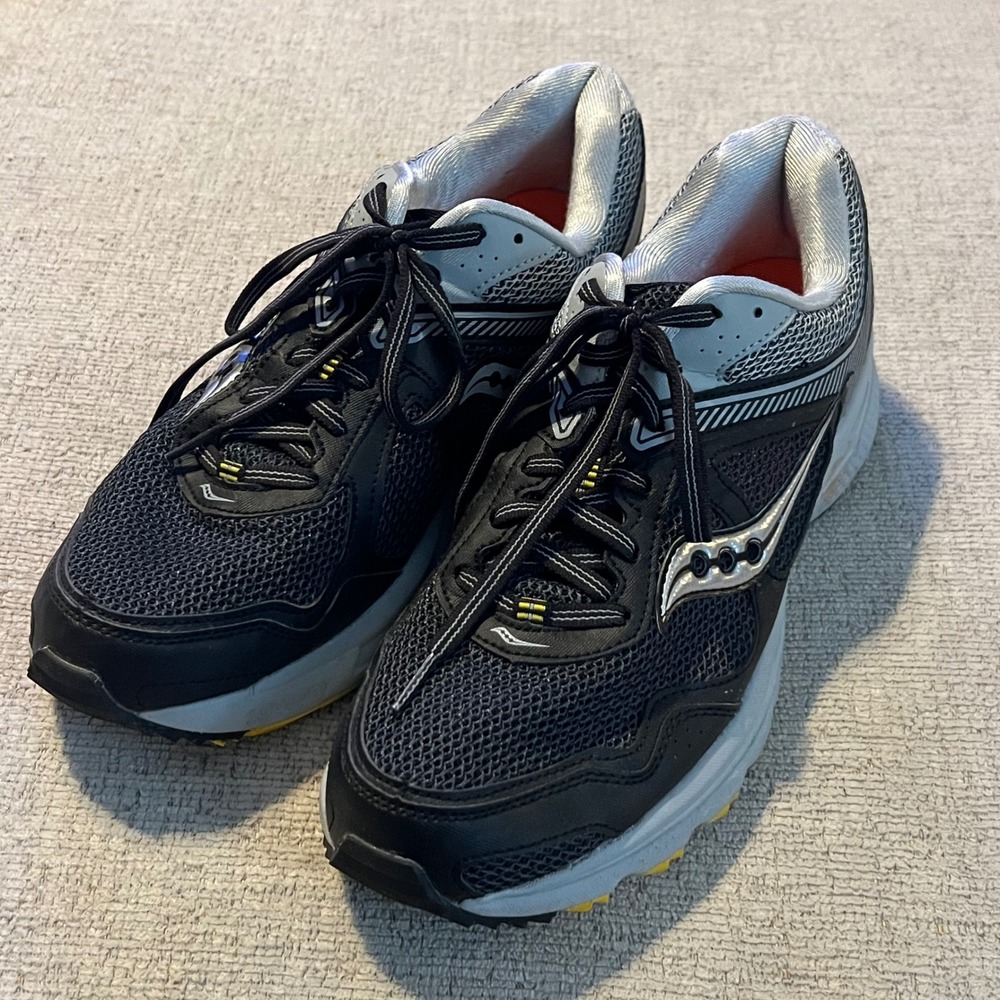 Saucony Cohesion TR10 Mens 8.5 Wide Trail Running Shoes Black Yellow S25364-1‎